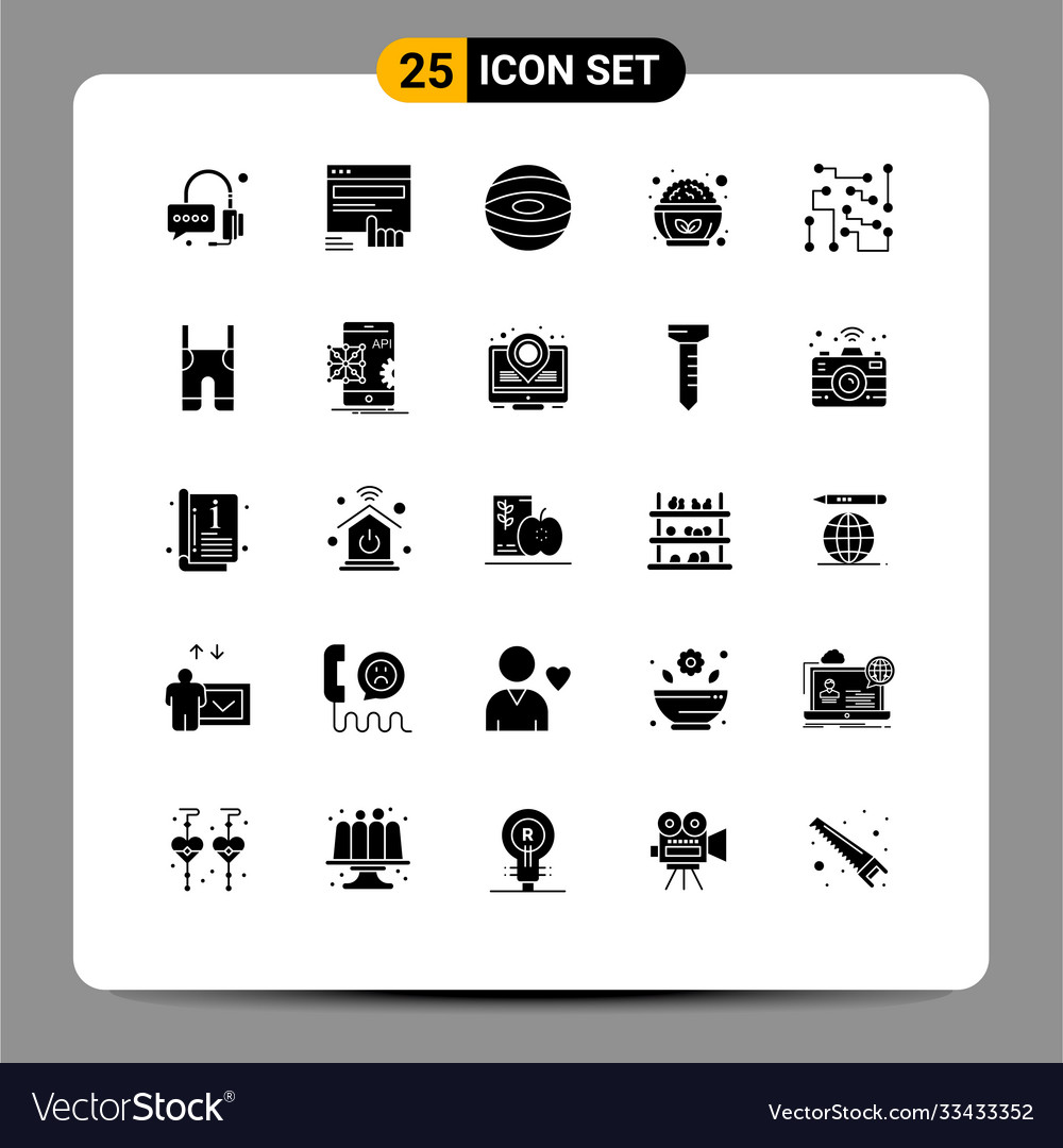 Pack 25 modern solid glyphs signs and symbols