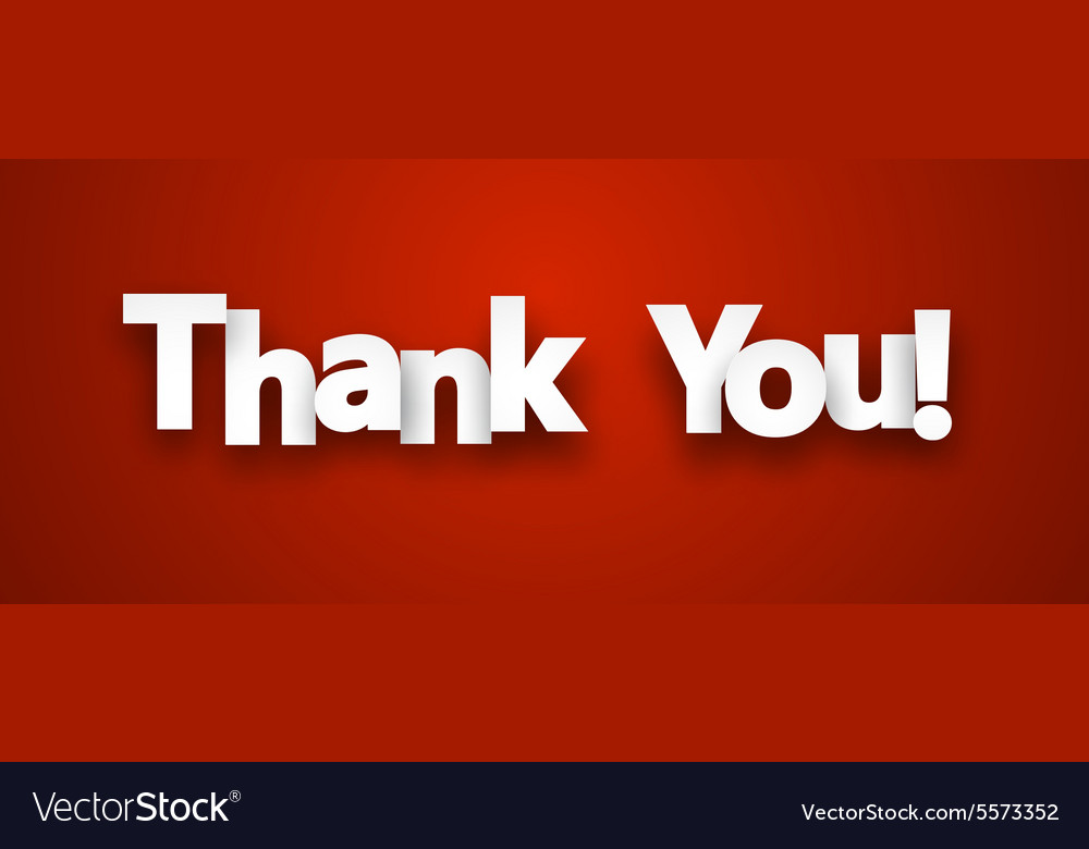Paper thank you sign Royalty Free Vector Image