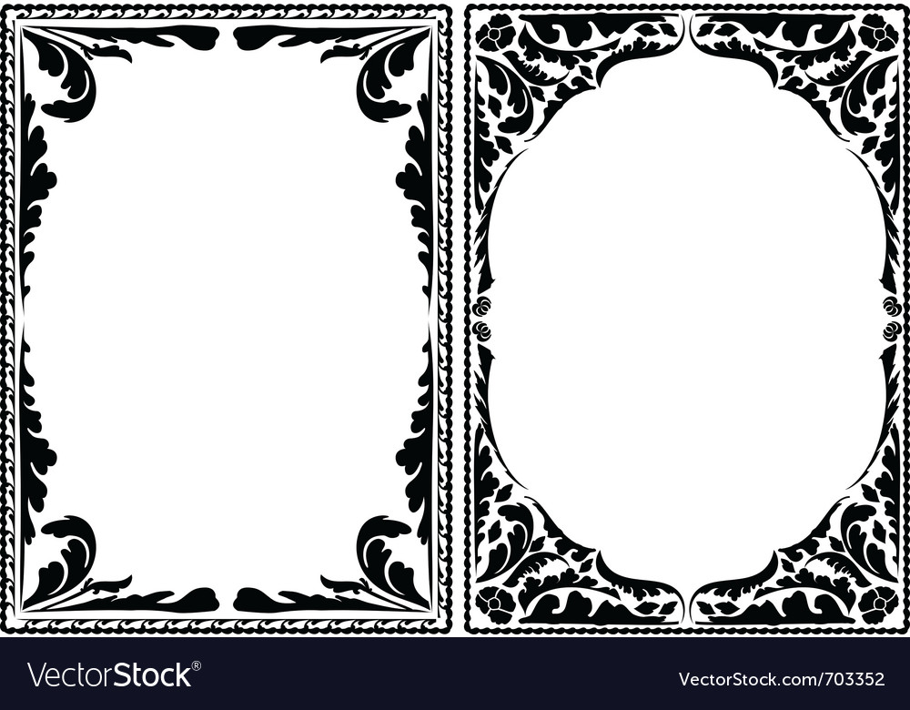 Silhouette decorative borders Royalty Free Vector Image