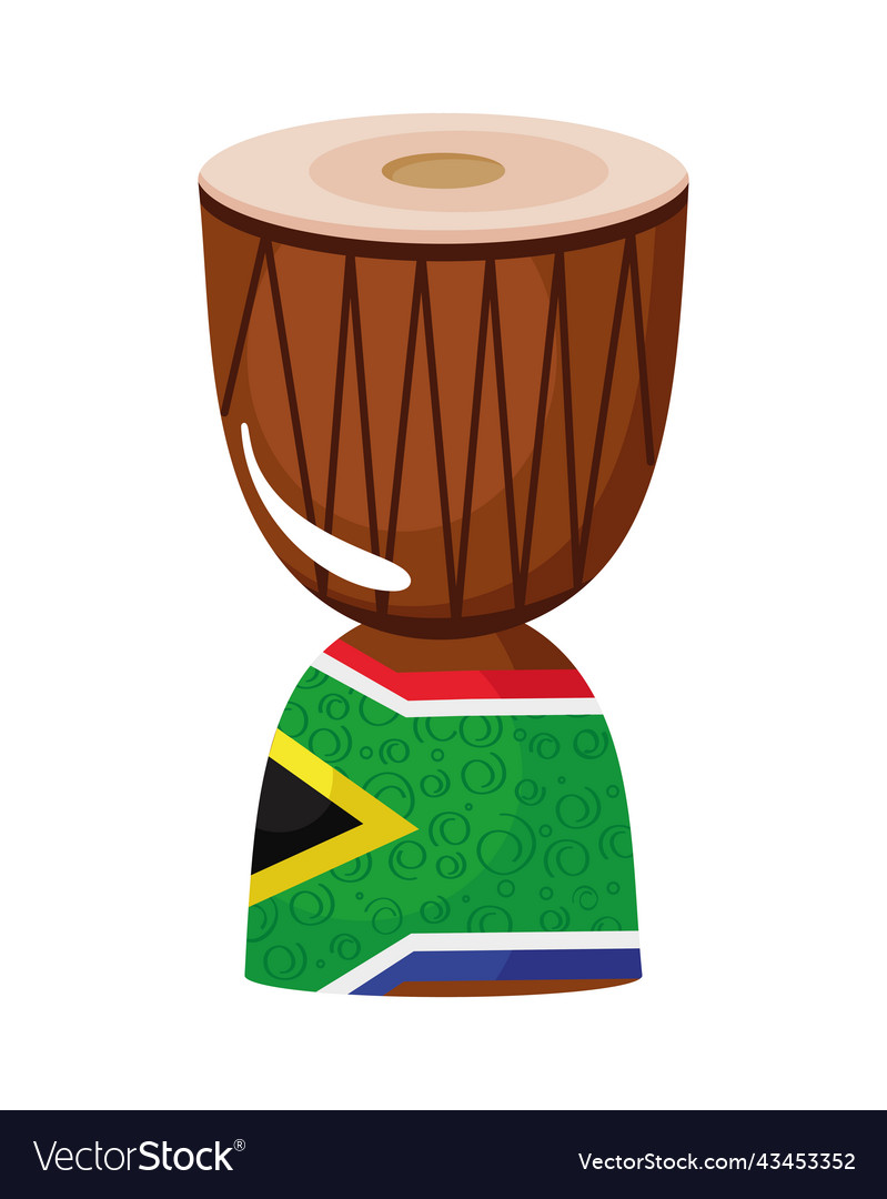 South africa flag in drum Royalty Free Vector Image