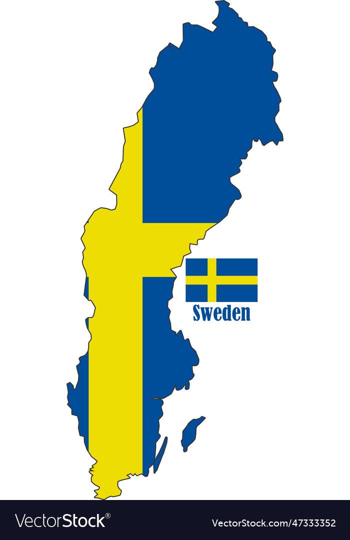 Sweden map and flag