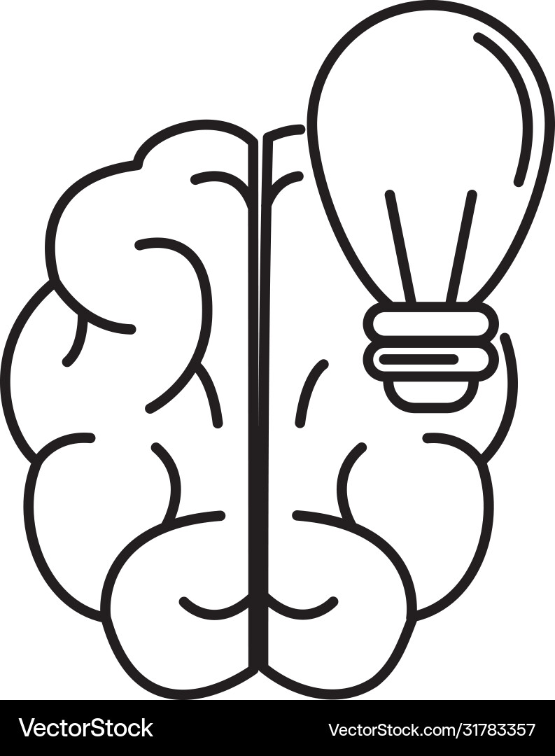 Alzheimer disease brain creativity decrease Vector Image