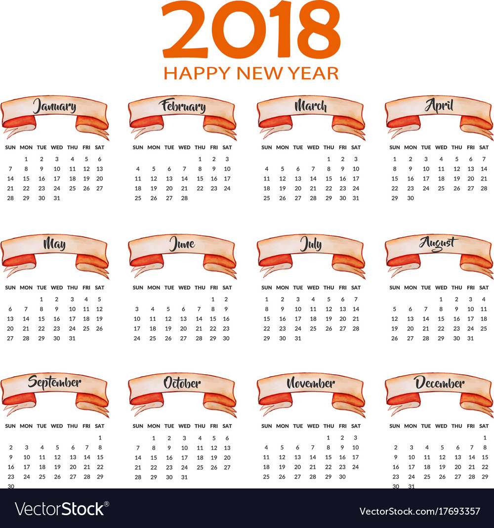 Annual calendar 2018