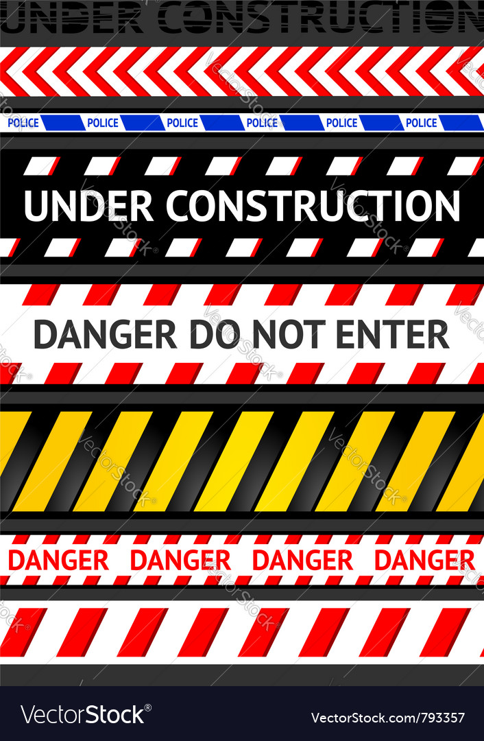 Caution tapes seamless strip warning line Vector Image