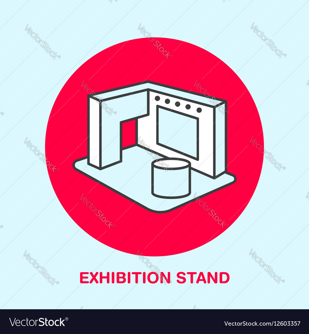 Exhibition banner stand line icon Royalty Free Vector Image