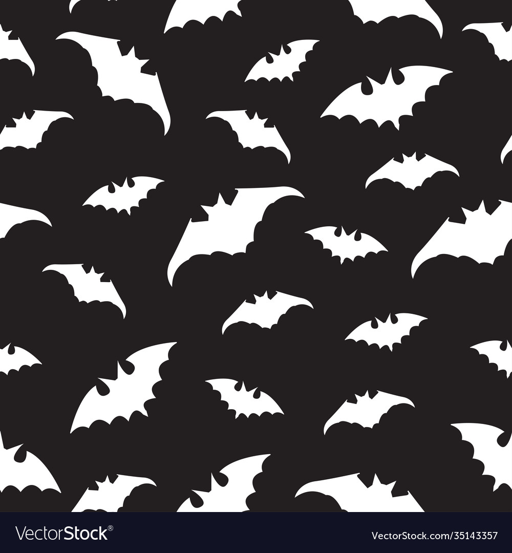 Halloween seamless pattern with bats Royalty Free Vector