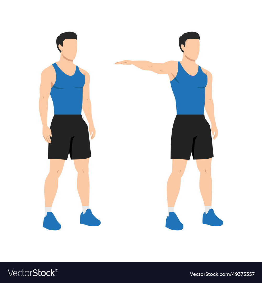 Man doing single arm side or lateral raises Vector Image