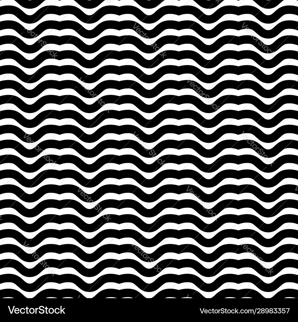 Seamless monochrome abstract hand drawing wave Vector Image
