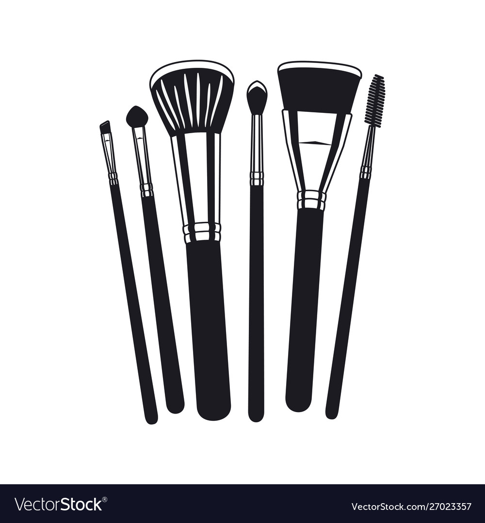 Set applicators and eyelashes make up brushes Vector Image