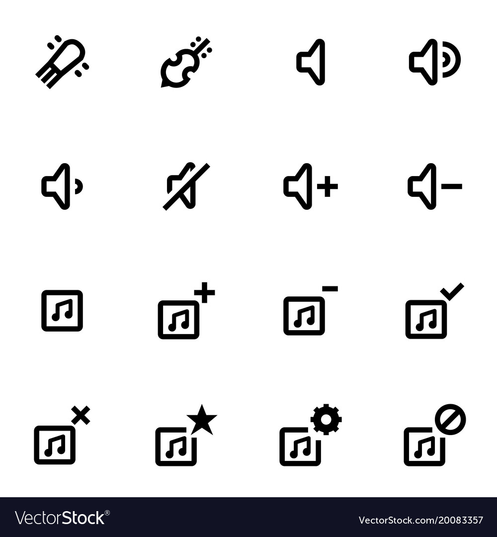 Set of audio icons Royalty Free Vector Image - VectorStock