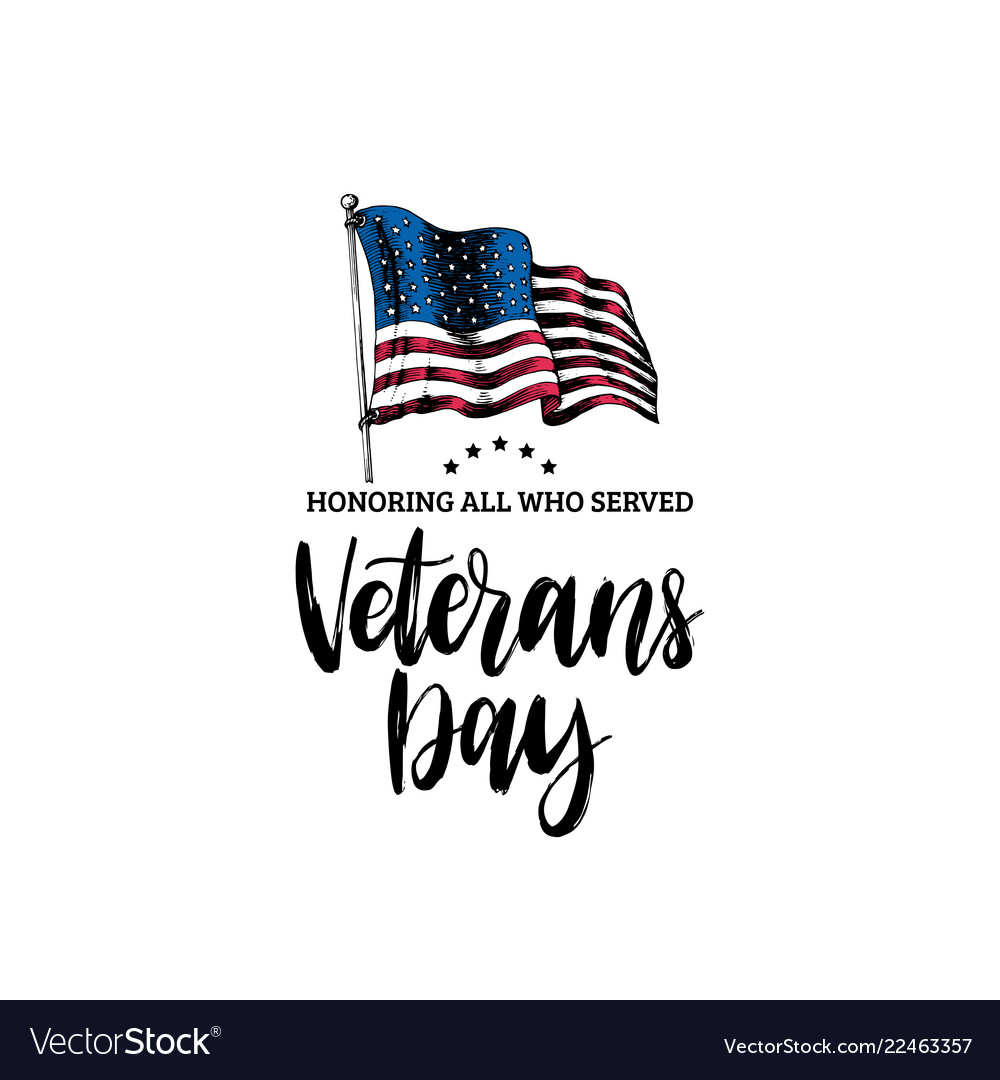 Veteranen Tag Handschrift mit usa Flagge