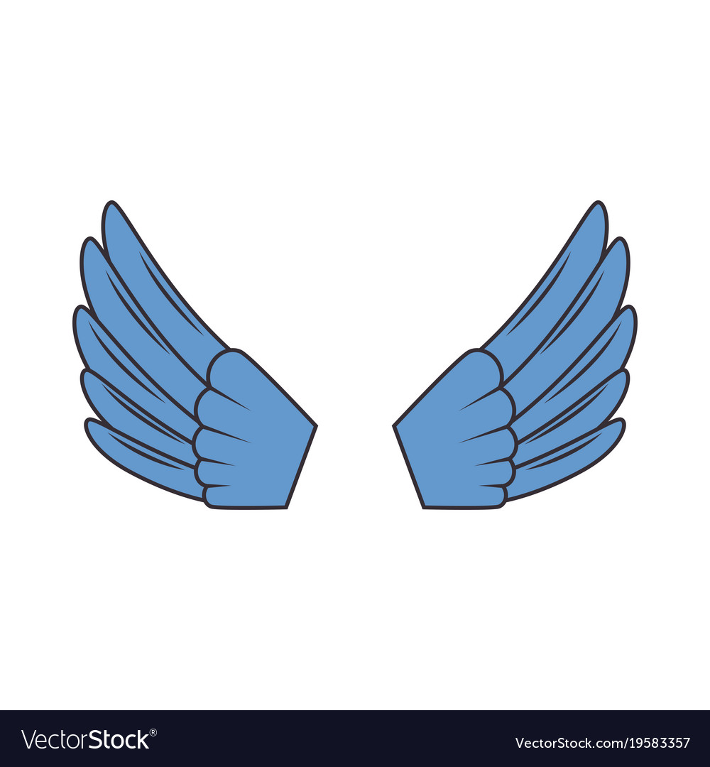 Wings open isolated icon