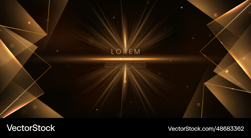 Abstract luxury golden triangles lighting effect Vector Image