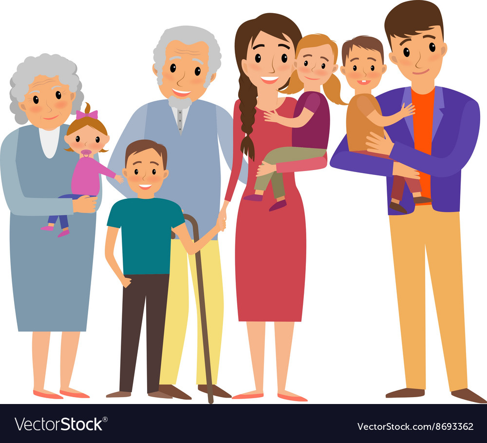 Big family portrait Royalty Free Vector Image - VectorStock