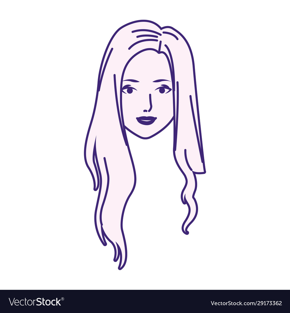 Cartoon woman with long hair flat design Vector Image