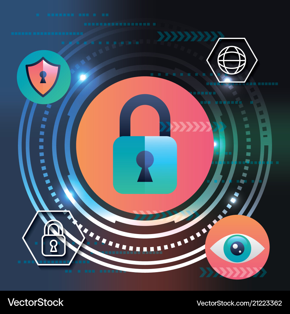 Cyber security technology Royalty Free Vector Image