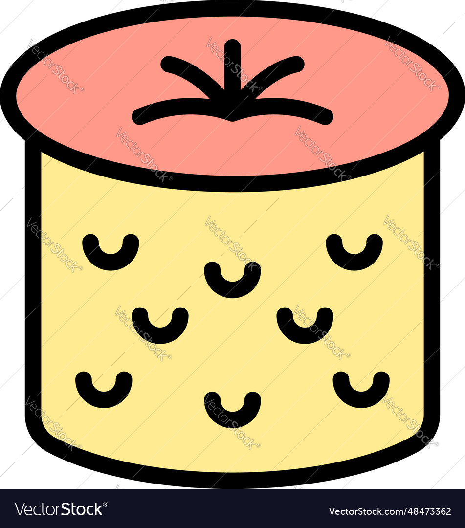 Frame panettone icon flat Royalty Free Vector Image