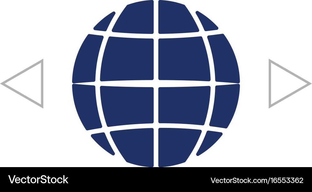 Globe icon symbol flat Royalty Free Vector Image