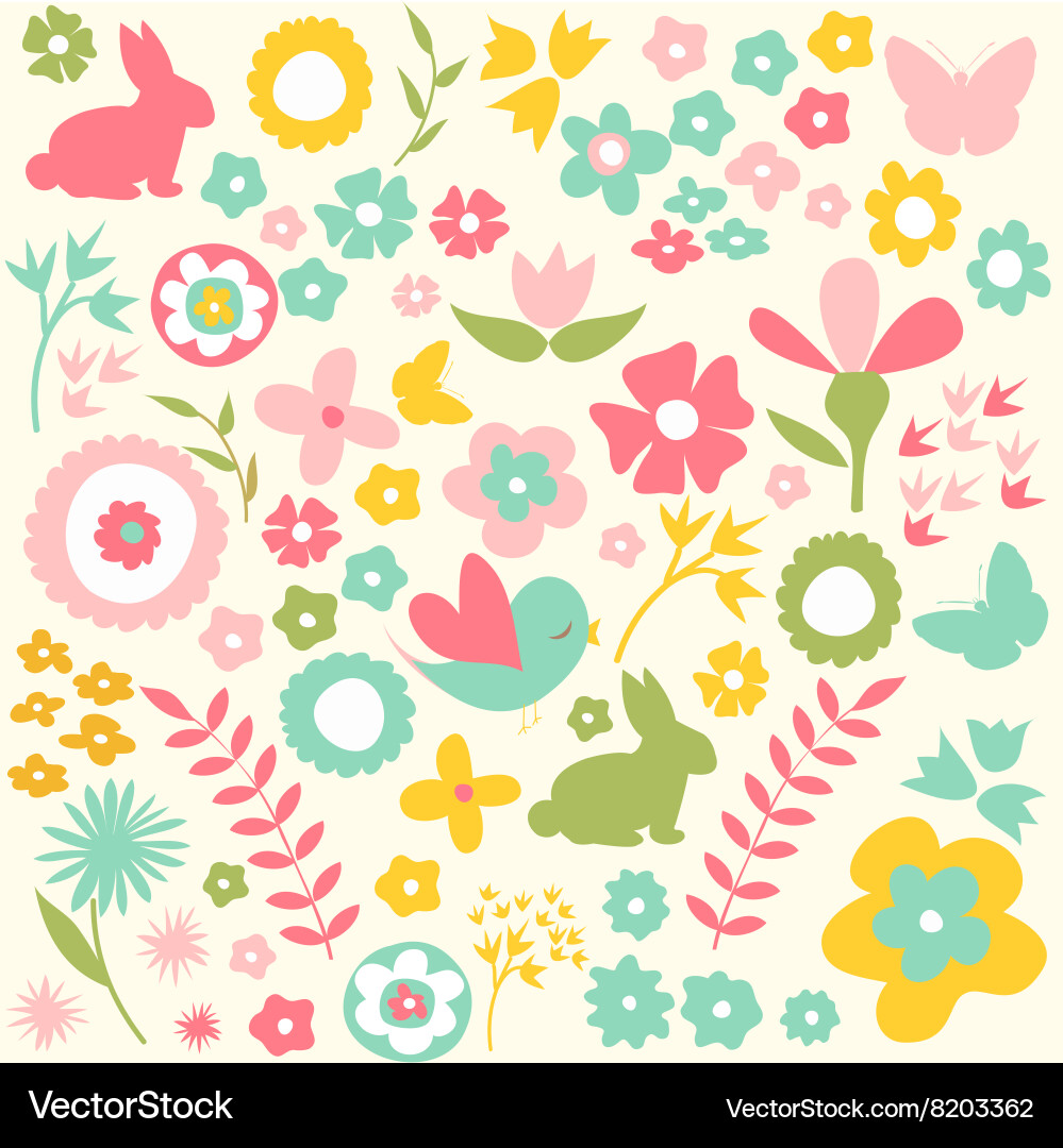 Happy easter spring background Royalty Free Vector Image