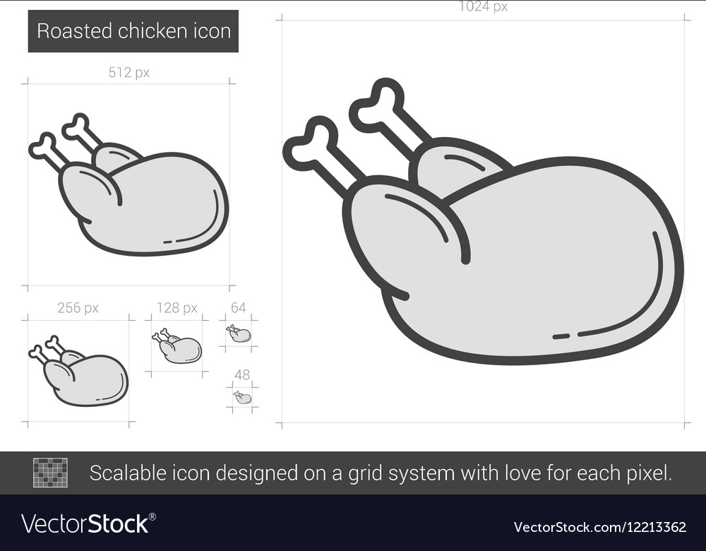 Roasted chicken line icon