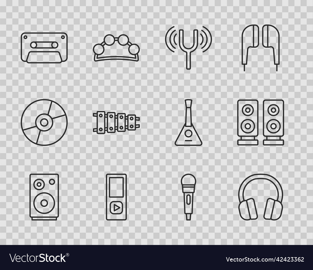 Set Line Stereo Lautsprecher Kopfhörer musikalisch