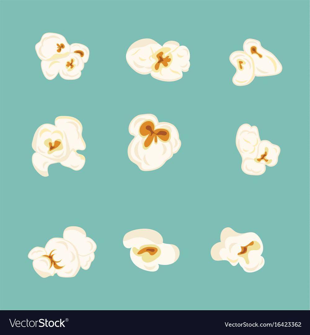 Set of popcorn elements Royalty Free Vector Image