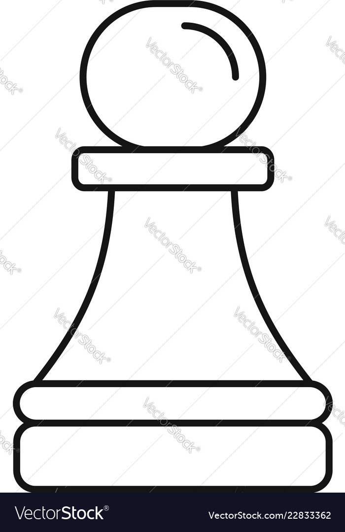 Outlined chess pawn symbol