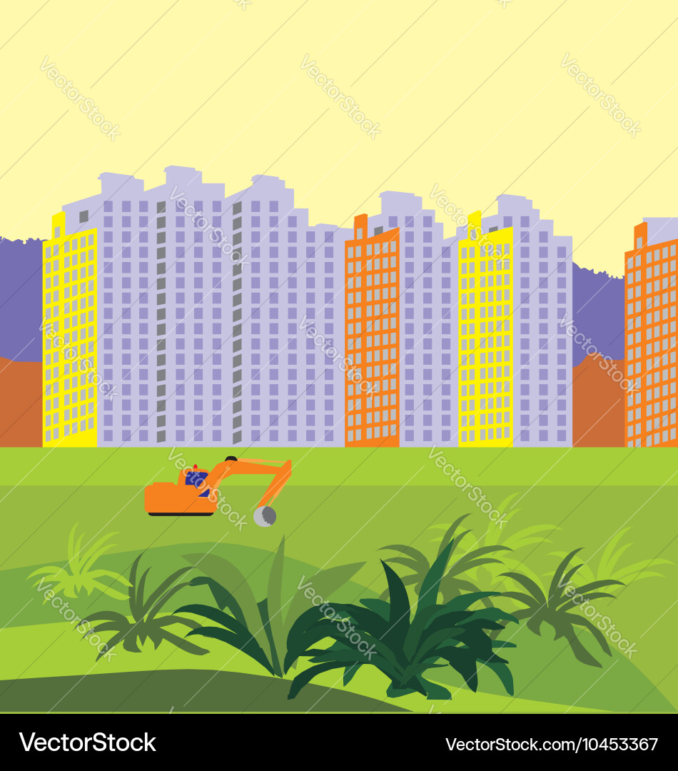 Cityscape sunset Royalty Free Vector Image - VectorStock