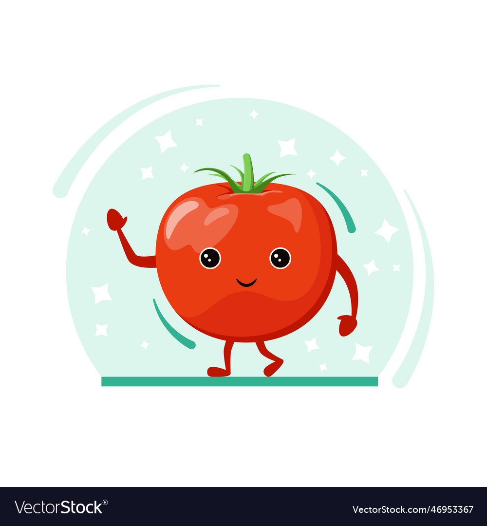 Cute cheerful tomato