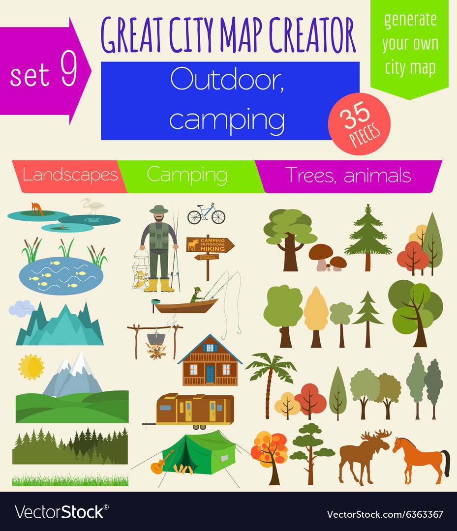 Great city map creator house constructor Vector Image