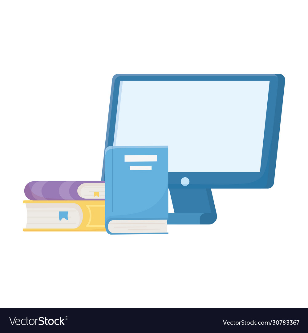 Isolated ebooks and computer design Royalty Free Vector