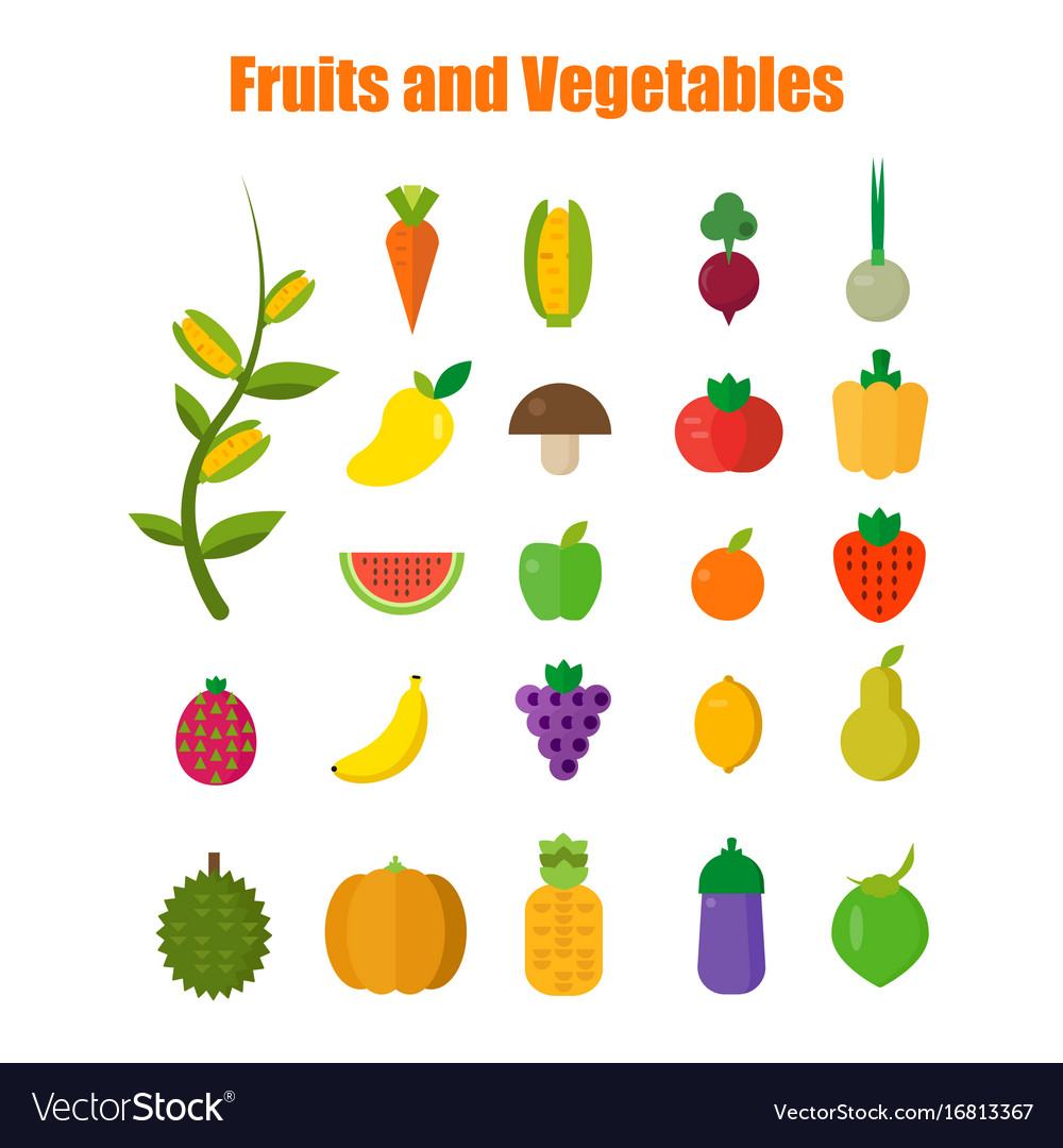 Isoliertes Gemüseset Obst bio