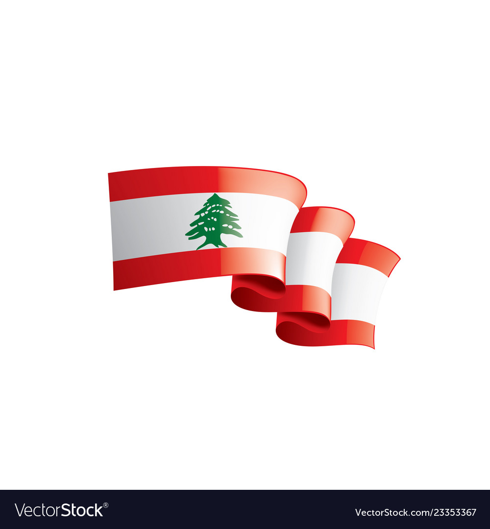 Lebanese flag on a white Royalty Free Vector Image