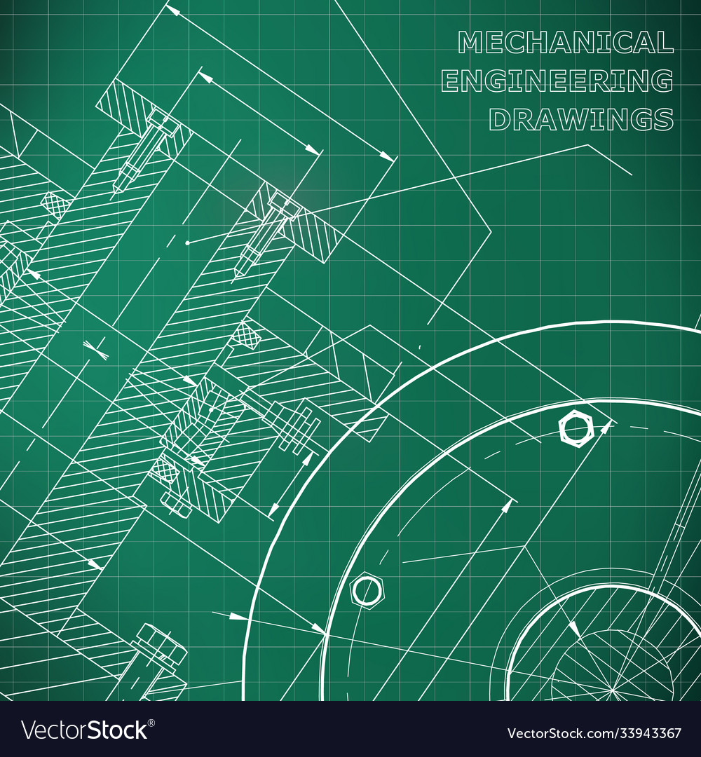 Light green background grid technical mechanical Vector Image