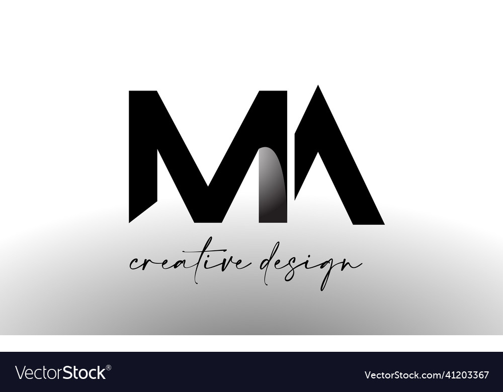 Ma letter logo design with elegant minimalist Vector Image