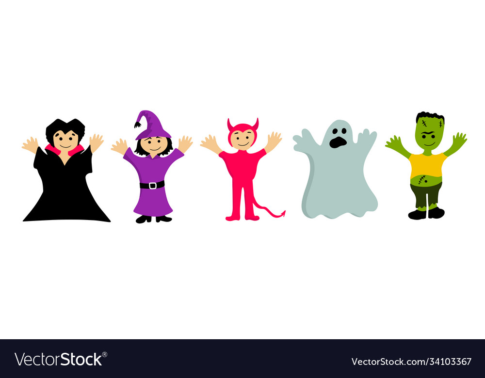 Set Cartoon niedliche Zeichen für halloween