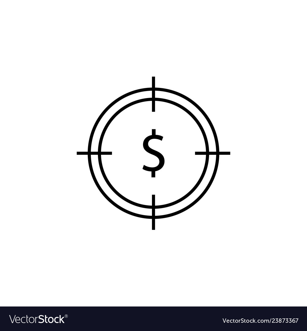 Target dollar icon element of finance signs