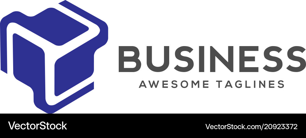 Abstract stylized 3d cube technology logo Vector Image