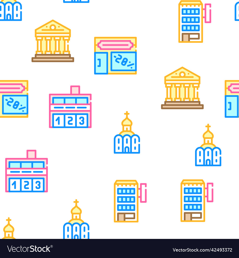 Building Architecture Collection Icons Set Vector Image Building Architecture Collection Icons Set Vector Image
