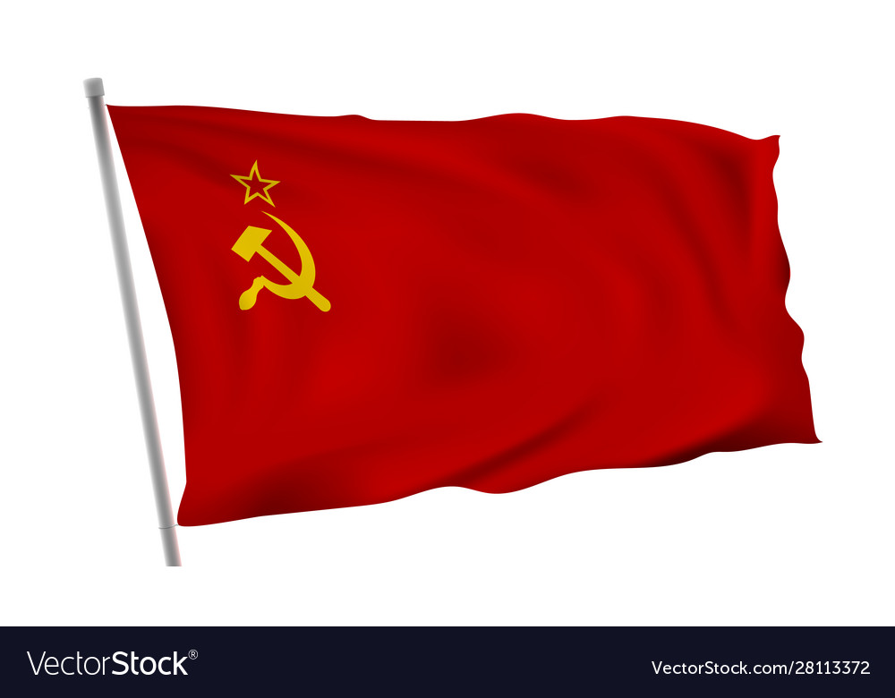 Russian flag and old ussr Royalty Free Vector Image