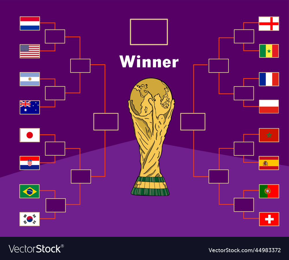 Flags emblem countries and trophy world cup design