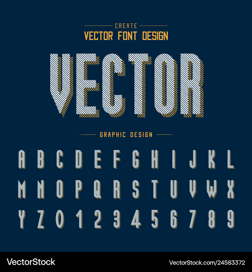 Font and alphabet line tall typeface letter Vector Image