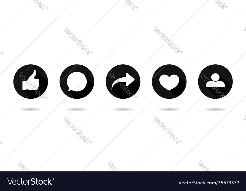 Icon Like Share Comment Repost Buttons Royalty Free Vector