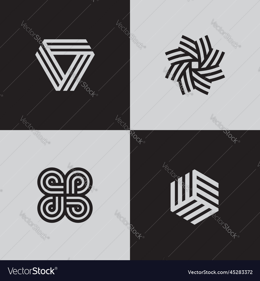 Modern line logos cool geometric forms eps10 Vector Image