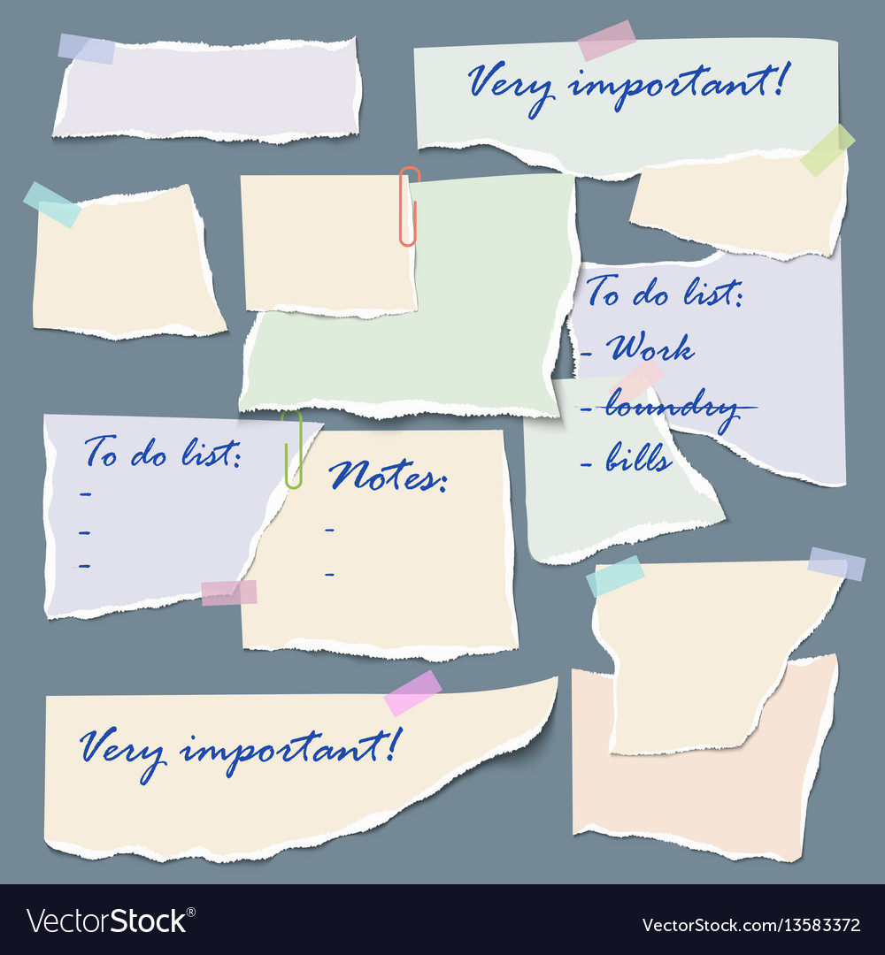 Set isolated realistic empty paper Royalty Free Vector Image