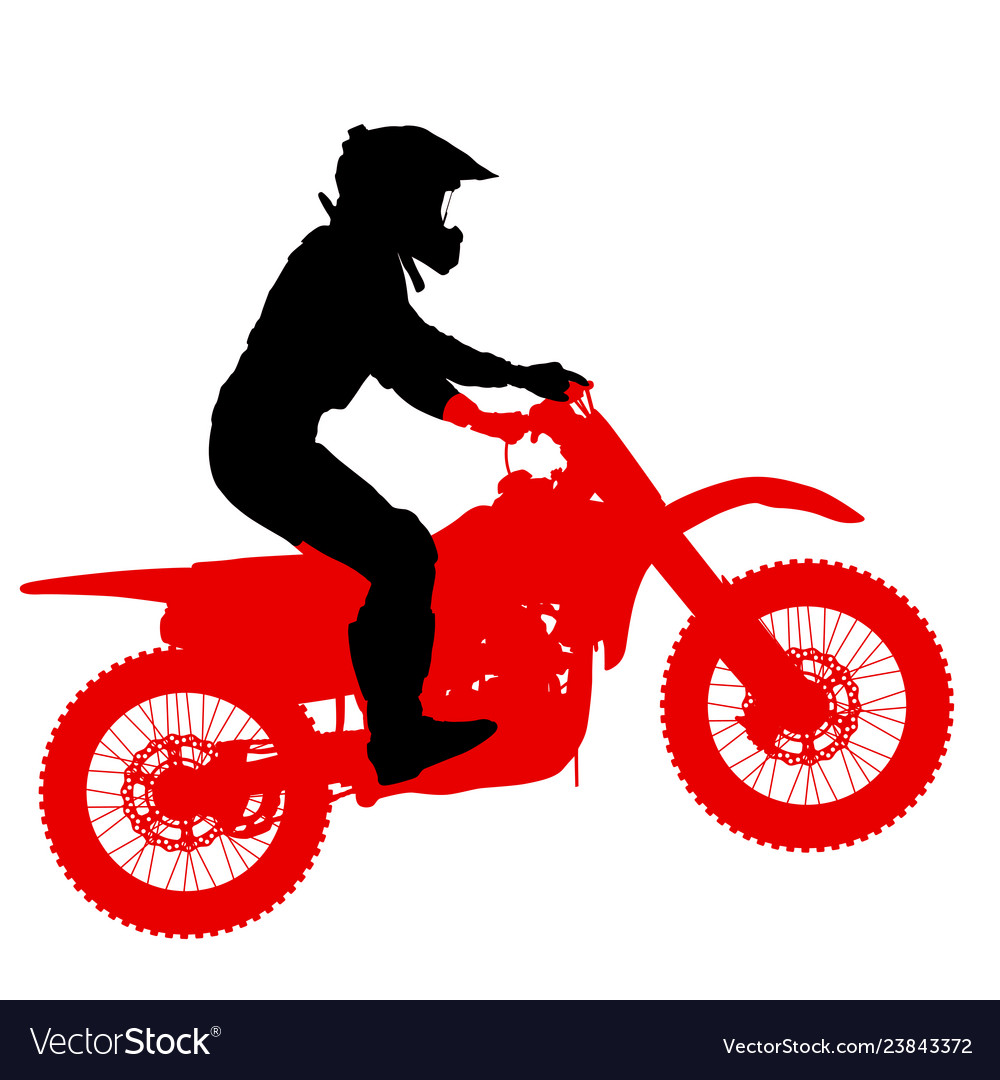 Silhouette of motorcycle rider performing trick