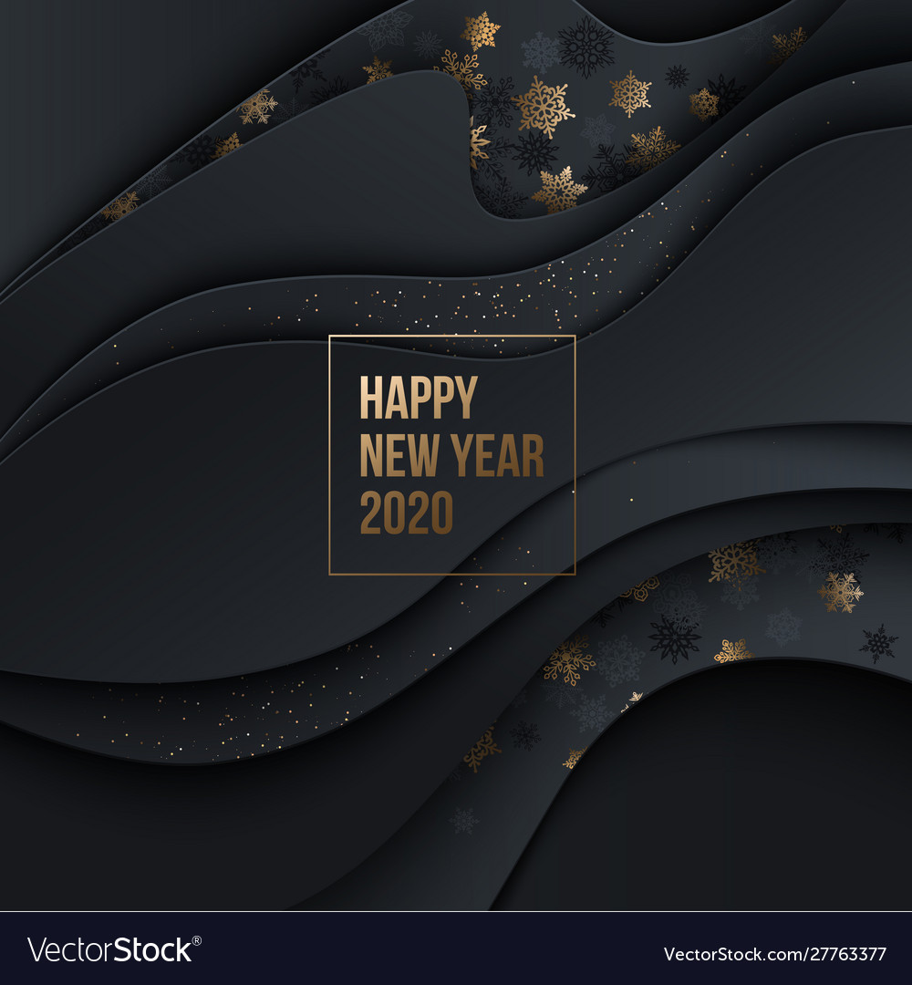 2020 Happy New Year Background With Decorative Vector Image