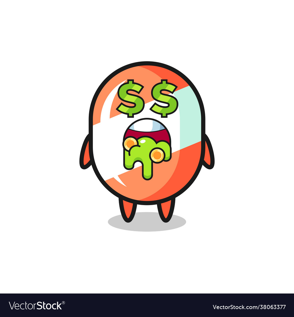 Candy character with an expression crazy about Vector Image