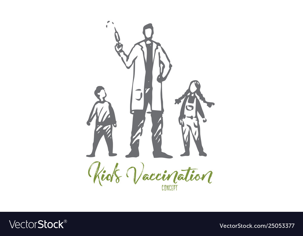 Children doctor vaccine health care concept