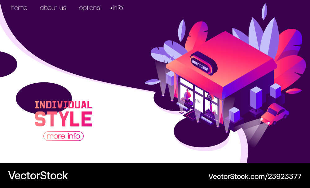 Concept Landing Page Or Banner For Boutique Vector Image